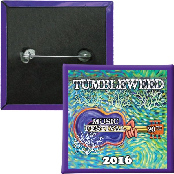 White color option for 2" Square Safety Pin Button