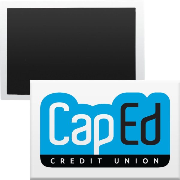 White color option for 2" X 3" Rectangle Magnet Button