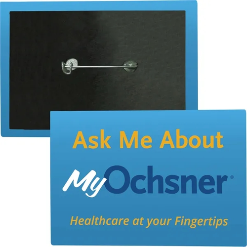 Main photo of 2" X 3" Rectangle Safety Pin Button