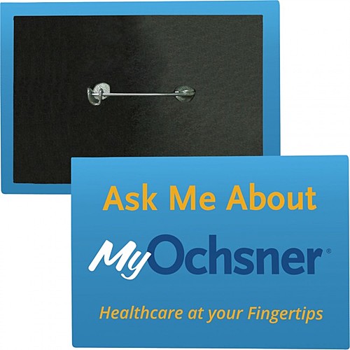 Main photo of 2" X 3" Rectangle Safety Pin Button
