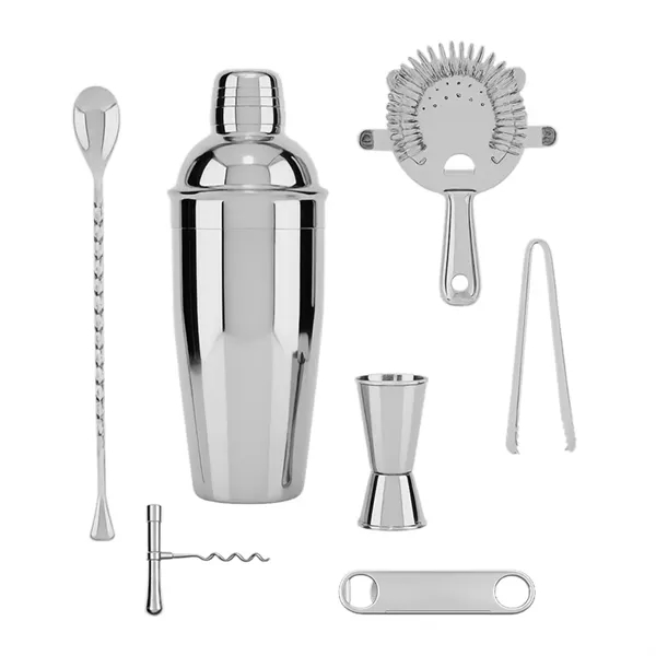 Silver color option for 7 Piece Matte Black Cocktail Set