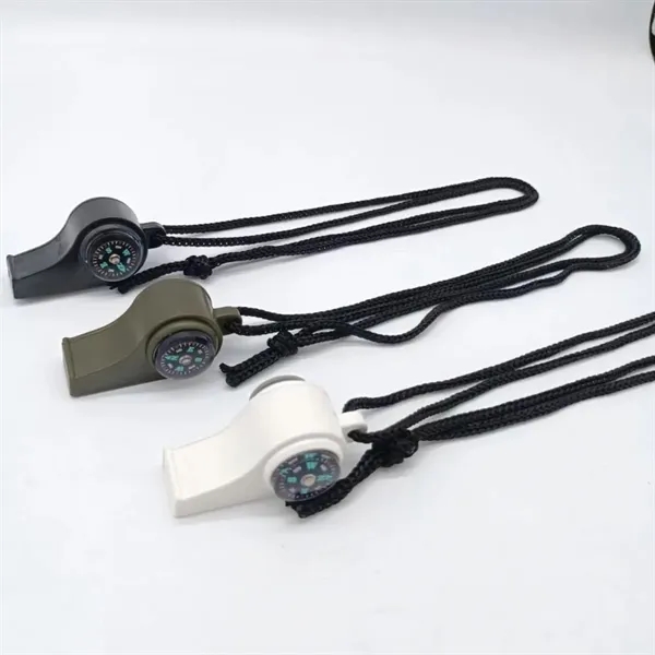 Black color option for 3 In 1 Emergency Whistle With Survival Compass Thermometer