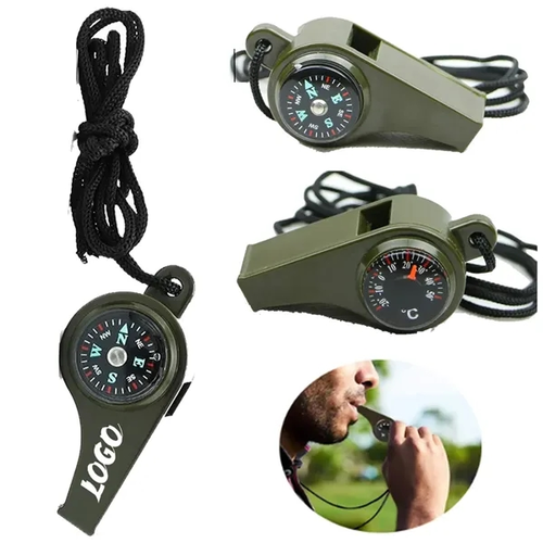 Main photo of 3 In 1 Emergency Whistle With Survival Compass Thermometer