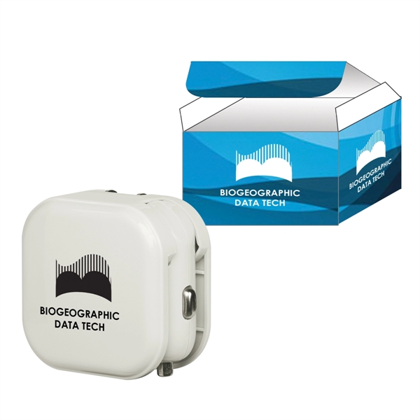 White color option for Dual Port Ul Listed Ac/Usb Car Charger With Custom Box