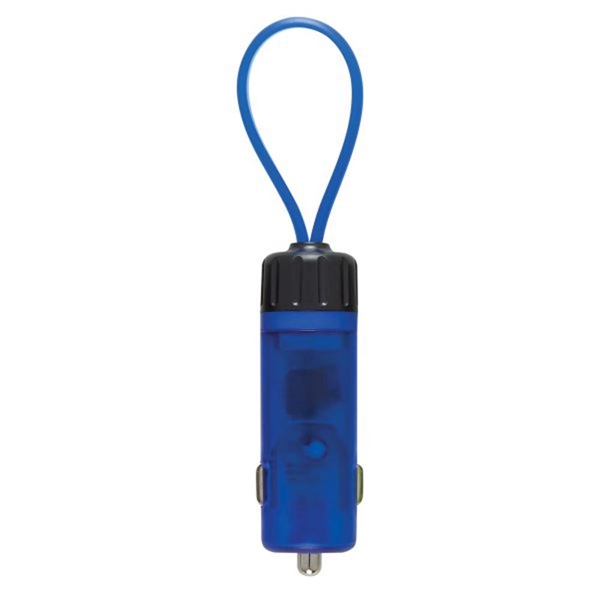 Blue color option for Light Up Key Strapped Usb Car Charger
