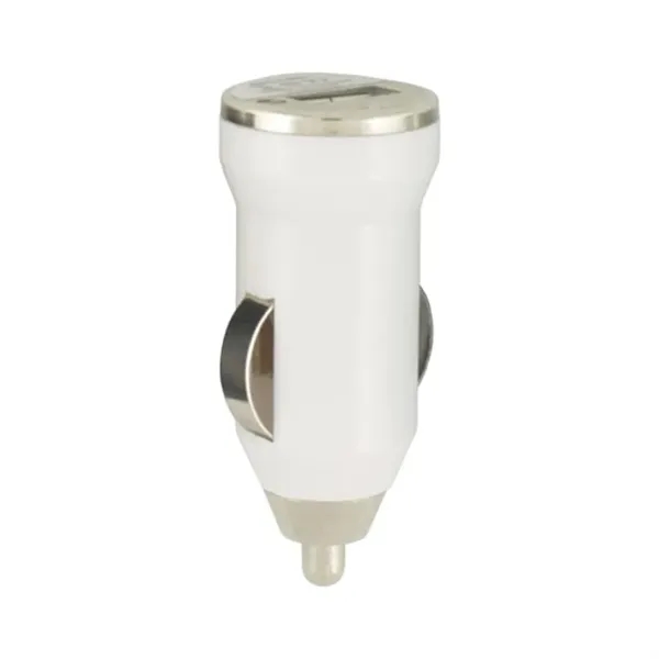 White-Silver color option for Usb Mini Car Charger And Adapter