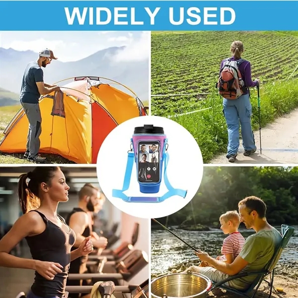 White color option for Waterproof Bottle Pouch With Phone Pocket For 40 Oz Tumbler