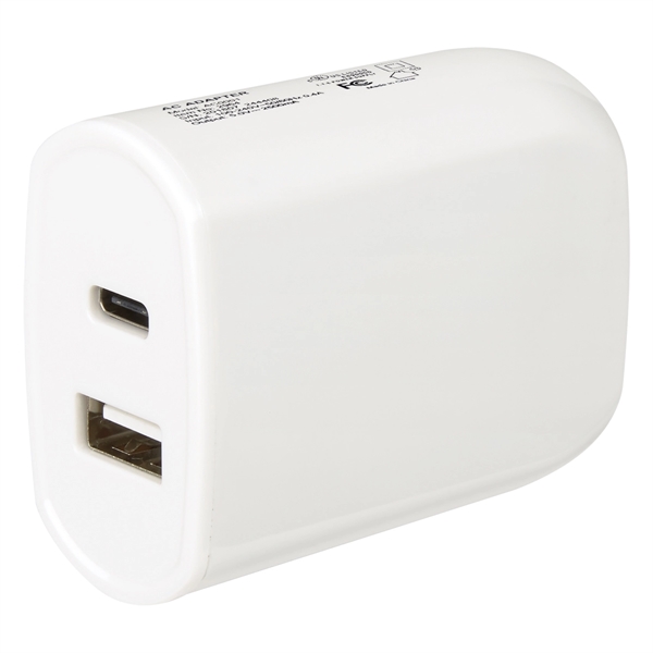 White color option for Ul Listed 2 In 1 Usb Type C Wall Adapter