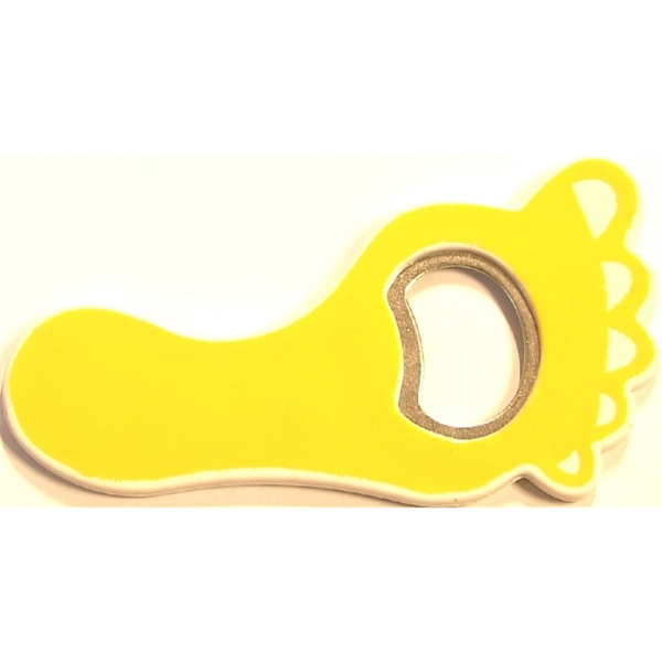Yellow color option for Jumbo Size Foot Shape Magnetic Bottle Opener