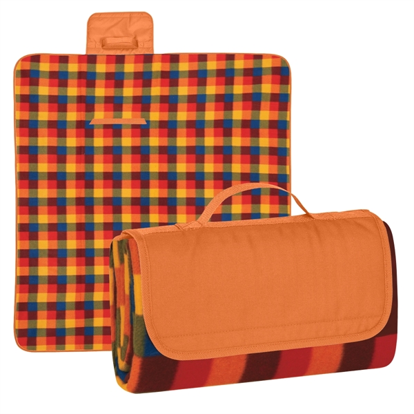 ORANGE MULTI color option for R Pet Roll Up Picnic Blanket