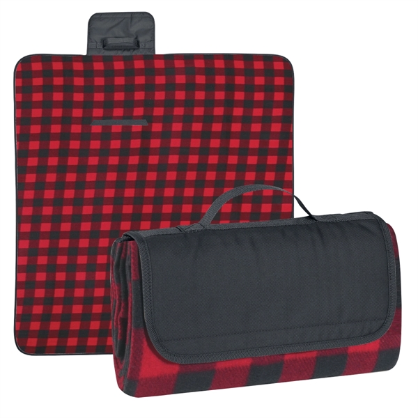 Red With Black color option for R Pet Roll Up Picnic Blanket