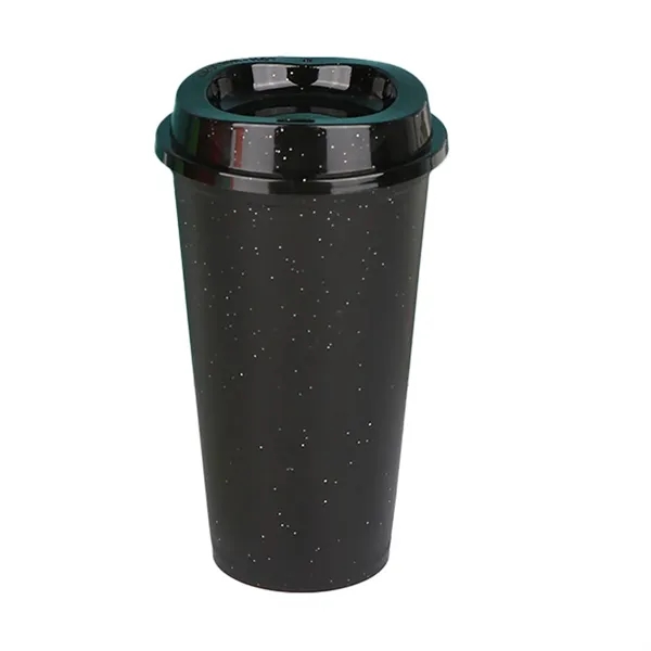 Black color option for 16oz Reusable Plastic Coffee Cup With Lid Tumbler