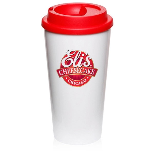 White-Red color option for 16 Oz. 2 Go Cup Plastic Tumbler