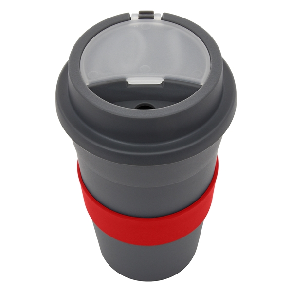 Red Band color option for 16 Oz. Travel Tumbler With Straw
