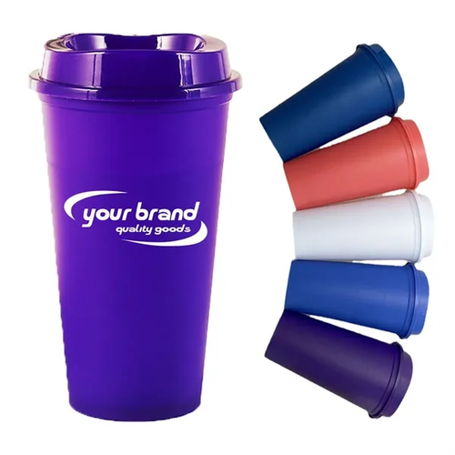 Main photo of 16 Oz Reusable Plastic Cup With Lid Coffee Juice Kids Adults