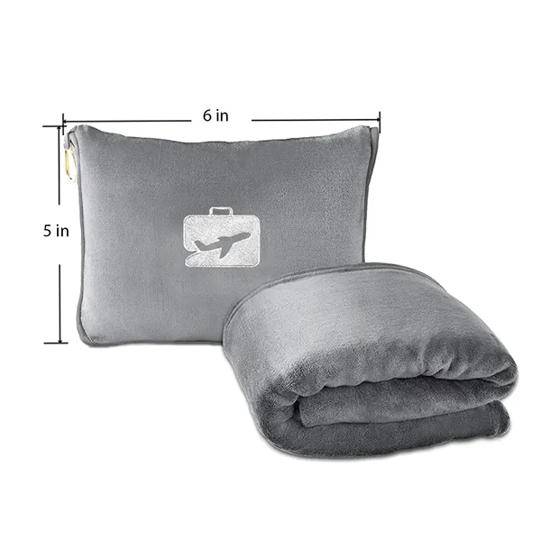 Gray color option for Compact Flannel Travel Blanket With Carry Bag