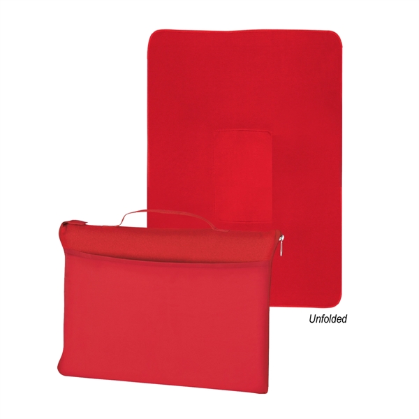 Red color option for Fleece Travel Blanket