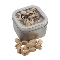 Large Tin With Window Lid And Pistachios
