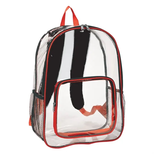 Clear With Red color option for Clear Backpack
