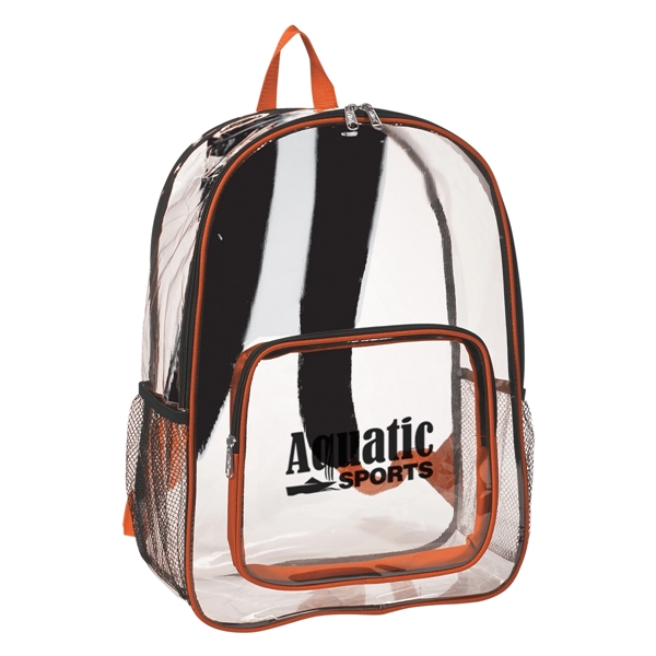Clear/Orange color option for Clear Backpack