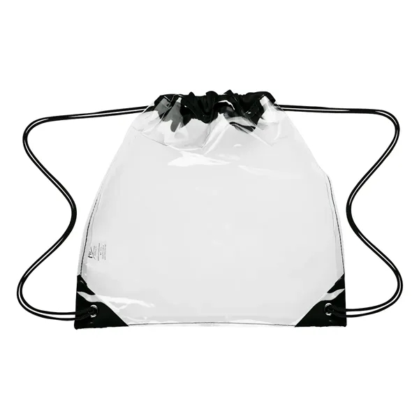 Clear With Black color option for Touchdown Clear Eva Drawstring Backpack