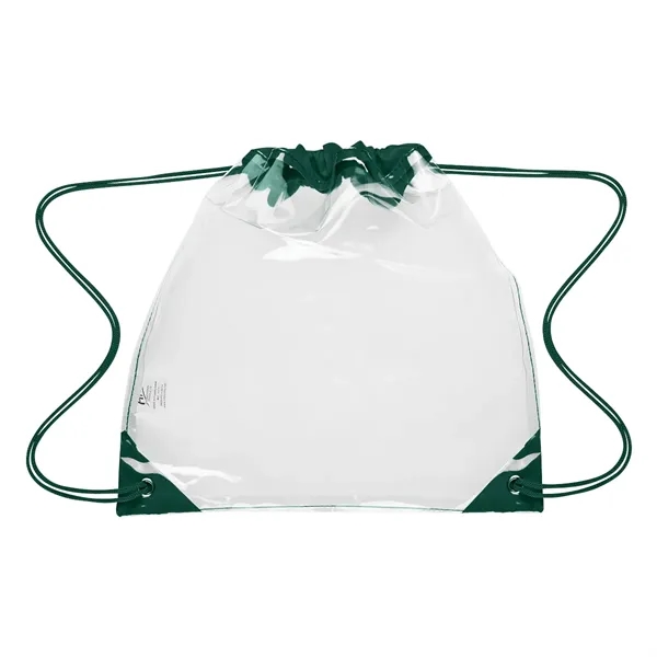 Clear With Forest Green color option for Touchdown Clear Eva Drawstring Backpack