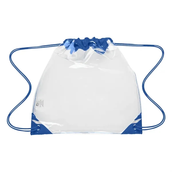 Clear With Royal color option for Touchdown Clear Eva Drawstring Backpack