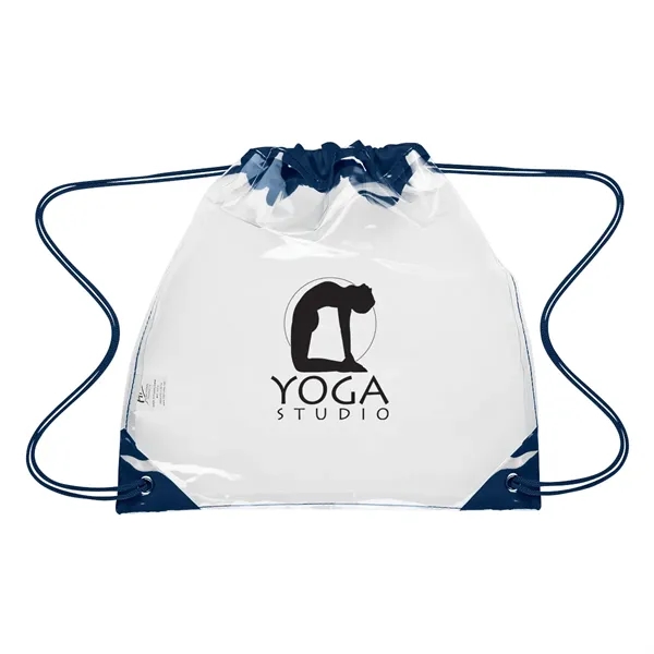 Clear/Navy color option for Touchdown Clear Eva Drawstring Backpack