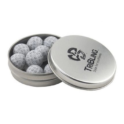 Main photo of Round Tin With Chocolate Golf Balls