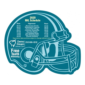 Photo of 4.25x3.5 Hockey Schedule Helmet Shape Magnet 20 Mil