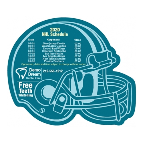 Main photo of 4.25x3.5 Hockey Schedule Helmet Shape Magnet 20 Mil