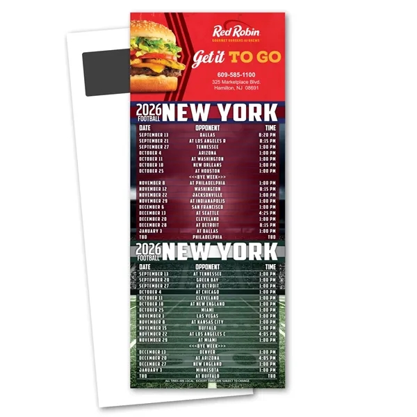 10P Thickness White/Pro / Pro color option for Football Schedule Magnetic Stick Up Card