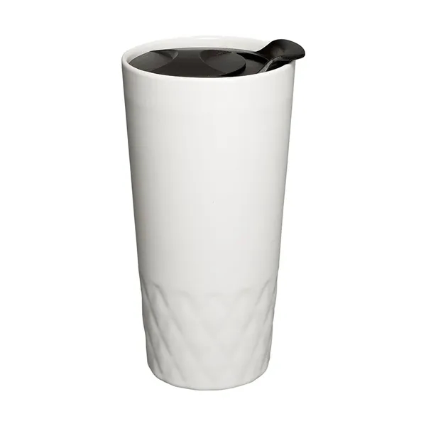 White color option for 14 Oz Double Wall Ceramic Textured Tumbler