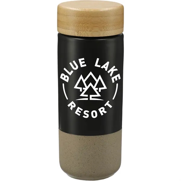 Black (Bk) color option for Arlo Ceramic Tumbler With Bamboo Lid 11oz
