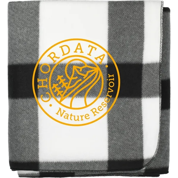 White/Black (Whbk) color option for Buffalo Plaid Fleece Blanket