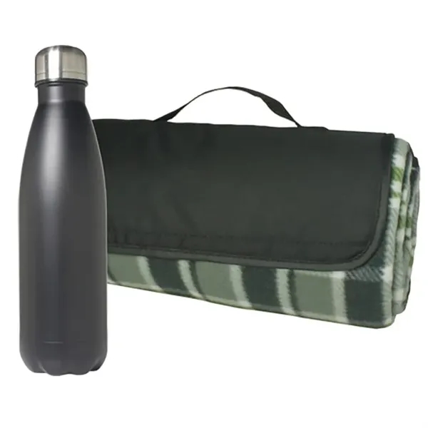Black color option for Picnic Blanket And Bottle Set