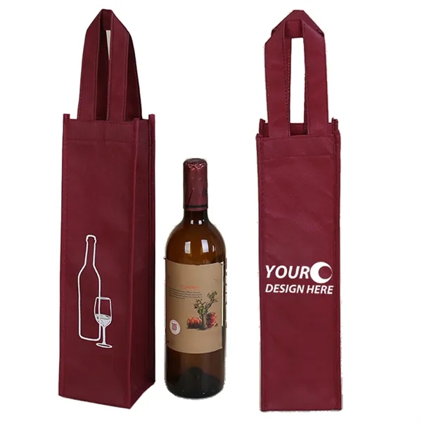 Wine Red color option for Non Woven Wine Tote Bag