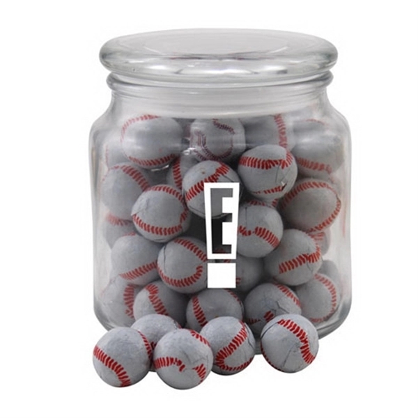 Clear color option for Chocolate Baseballs In A Glass Jar With Lid