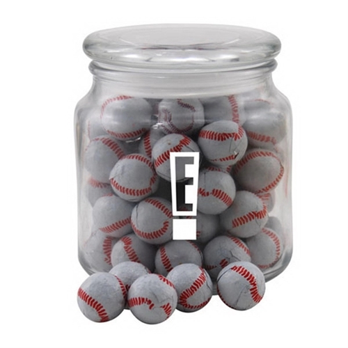 Main photo of Chocolate Baseballs In A Glass Jar With Lid