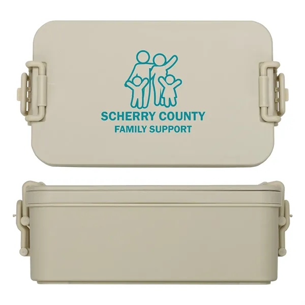 Medium Beige color option for Canteen Stackable Lunch Box With Utensils