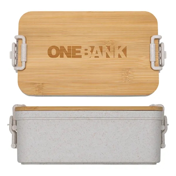 Natural color option for Chuckwagon Stackable Lunch Box With Bamboo Lid & Utensils