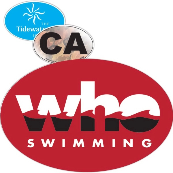 White color option for Car (Outdoor) Magnet   Small Oval   Full Color