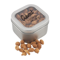 Large Tin With Window Lid And Honey Roasted Peanuts