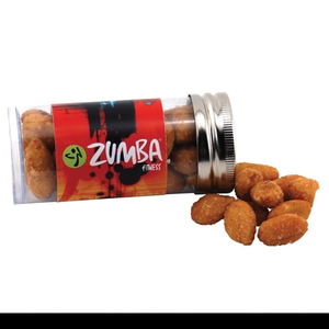 Photo of Honey Roasted Peanuts In A 3 " Plastic Tube With Metal Cap
