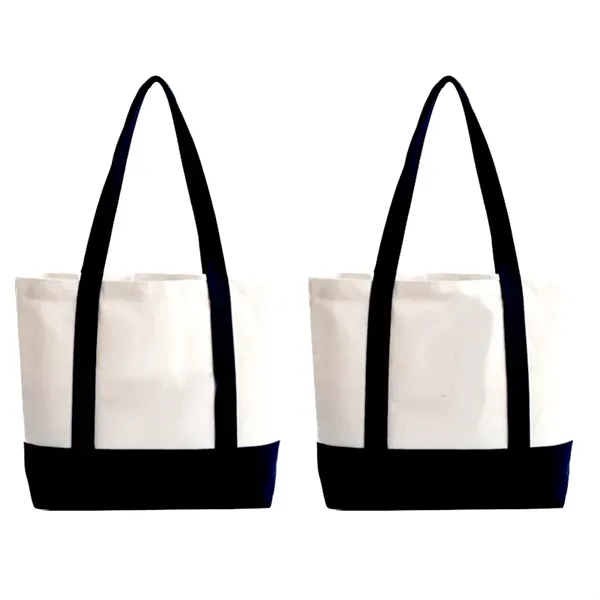 Black color option for Reusable Two Tone 12 Oz Heavy Duty Canvas Tote Bag