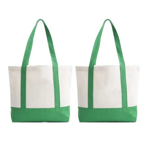 Green color option for Reusable Two Tone 12 Oz Heavy Duty Canvas Tote Bag