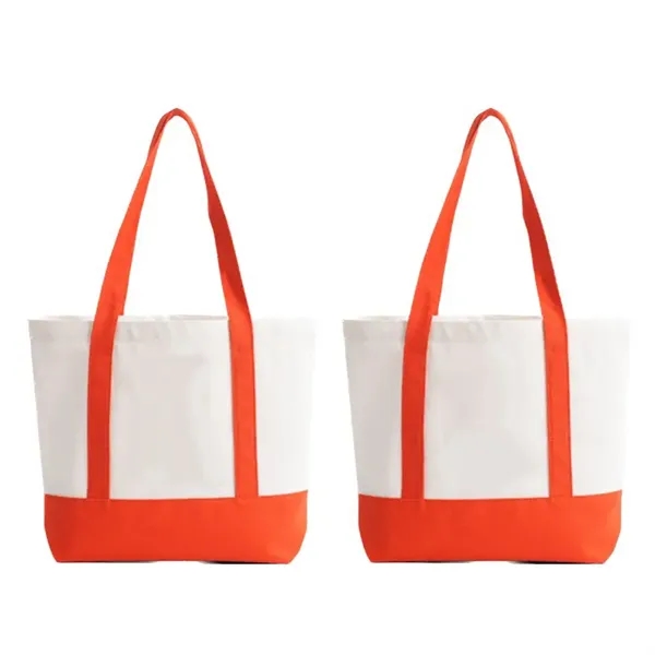 Orange color option for Reusable Two Tone 12 Oz Heavy Duty Canvas Tote Bag