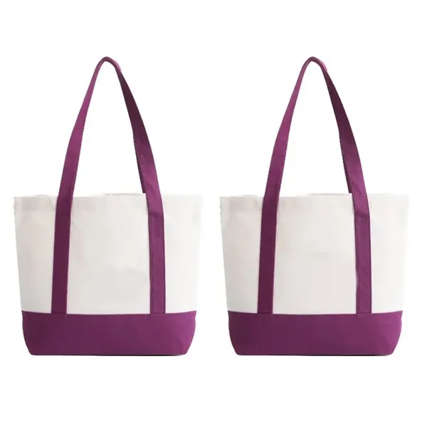 Purple color option for Reusable Two Tone 12 Oz Heavy Duty Canvas Tote Bag