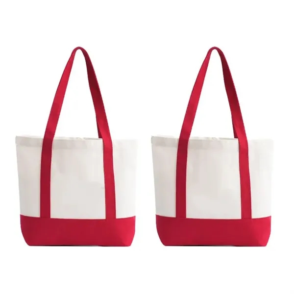 Red color option for Reusable Two Tone 12 Oz Heavy Duty Canvas Tote Bag