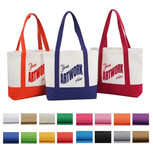 Main photo of Reusable Two Tone 12 Oz Heavy Duty Canvas Tote Bag